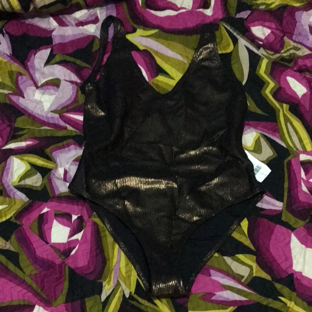 TopShop Metallic Ribbed Swimsuit SZ.8 - Image 4