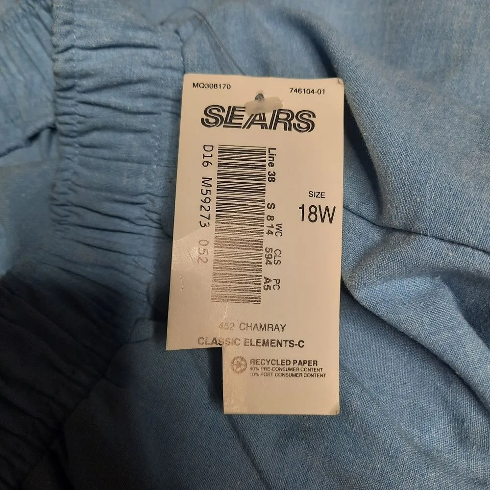 Vintage Sears  Woman Chambray Shorts 18W Deadstock NEW - Image 4