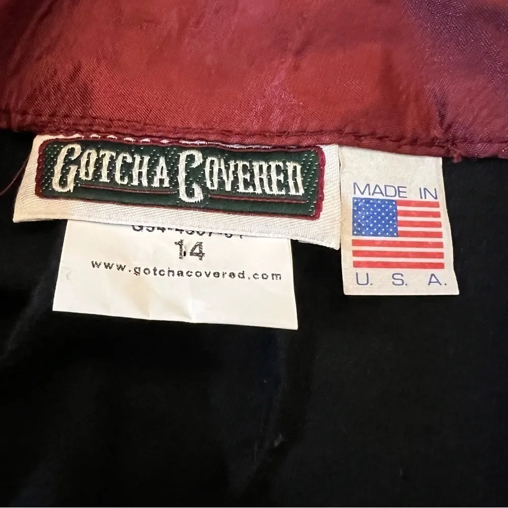 Vintage Gotcha Covered Baroque Animal Print Skirt Suit Set Made USA Size 12 14 Black - Image 13