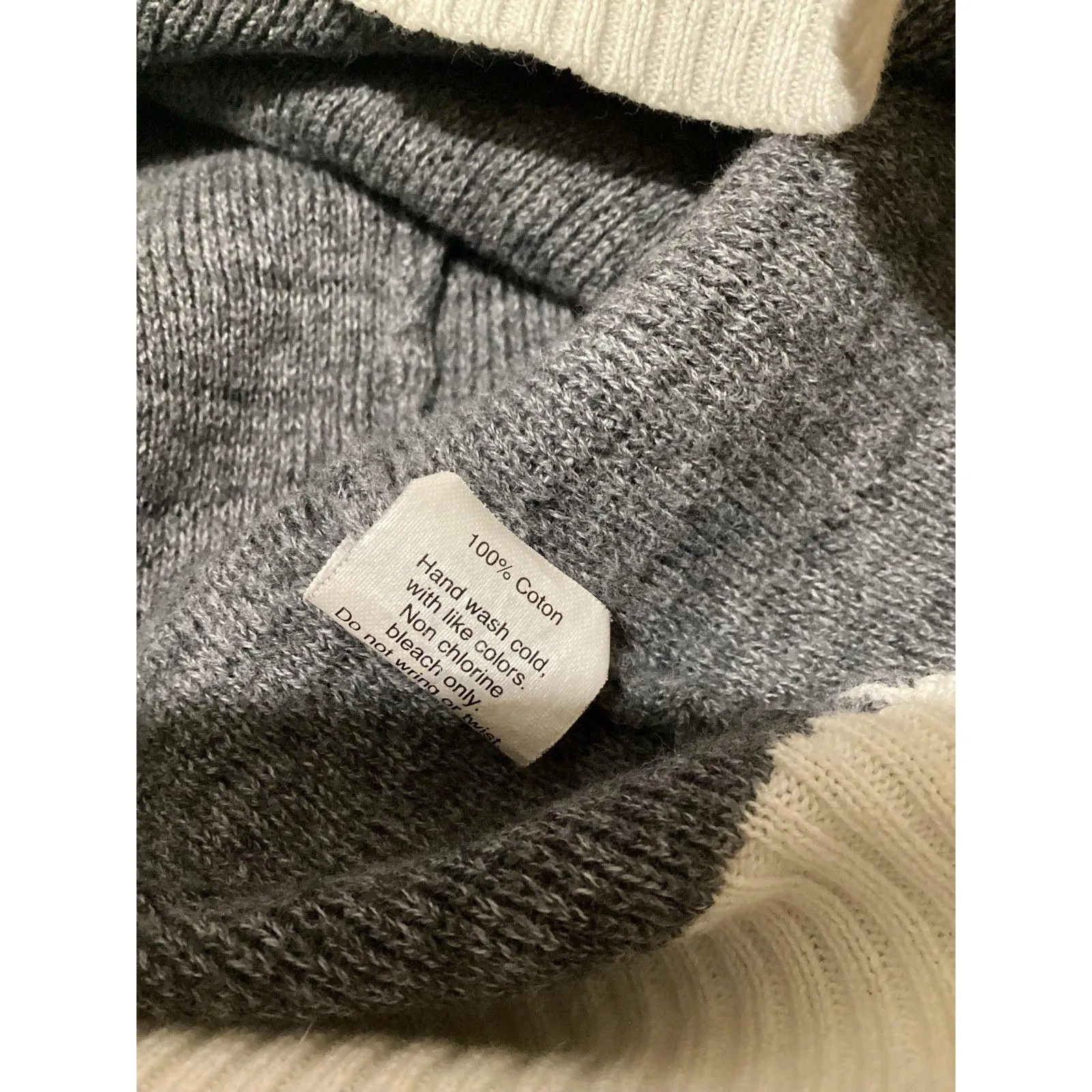 Madewell Sweater Womens XS Gray Colorblock Ribbed Crewneck Pullover Cotton - Image 6