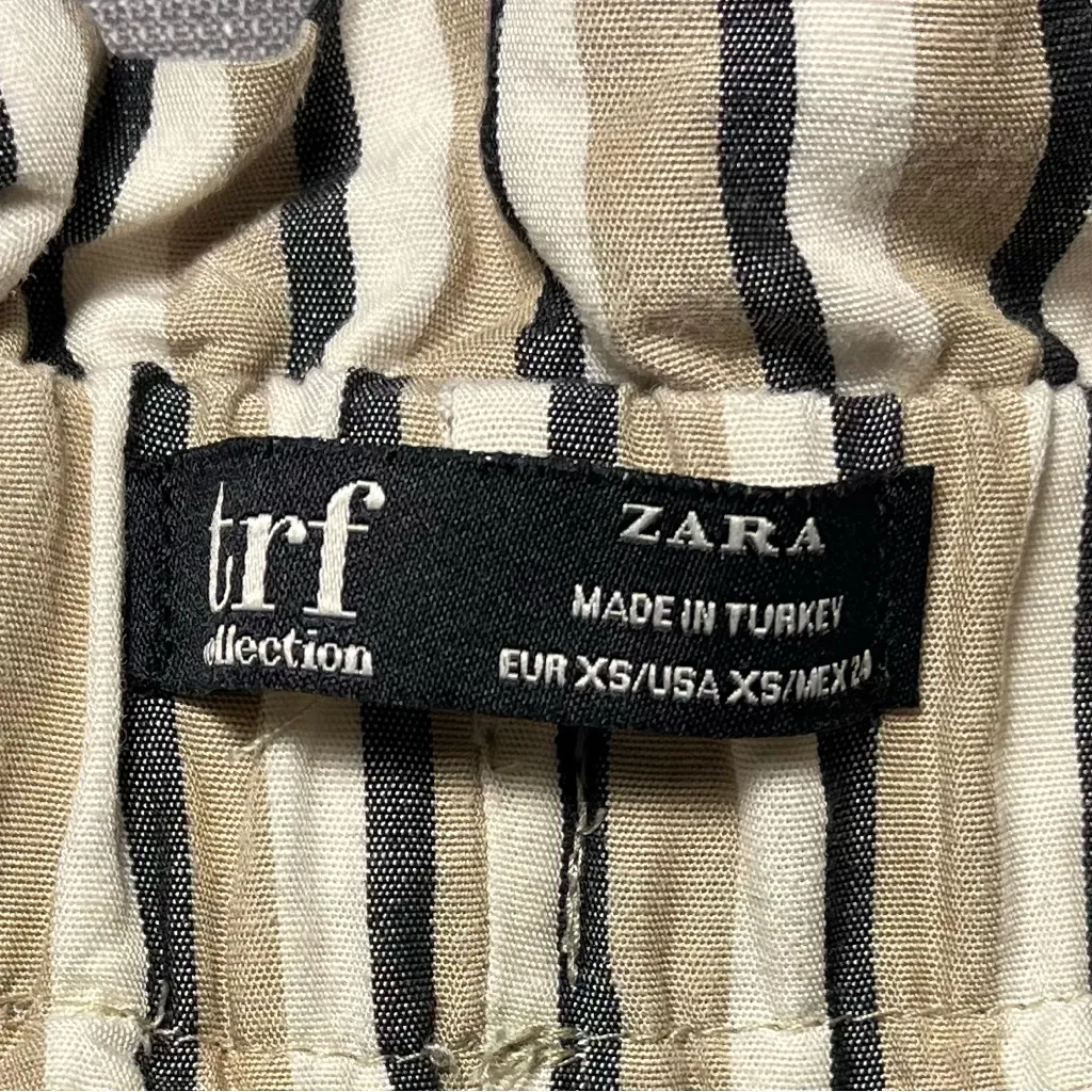 Zara‎ TFR Collection Cream Striped Lyocell Casual - Image 5