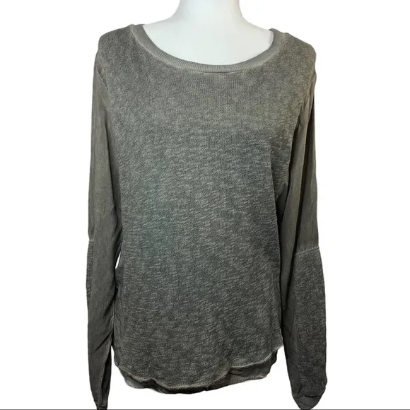 Tina + Jo grey mixed media long sleeve top medium - Image 11