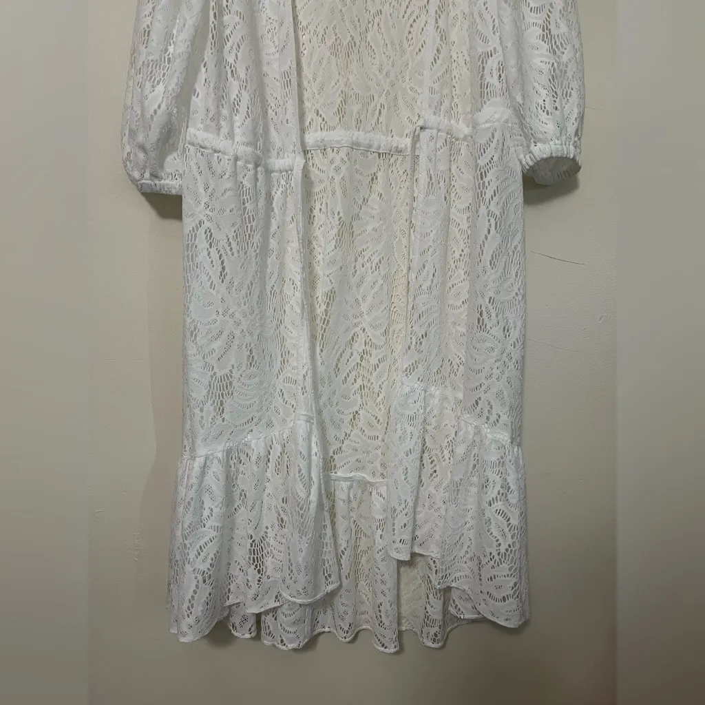 Lilly Pulitzer‎ White Lace Open Front Kimono Cover-Up One Size - Image 3