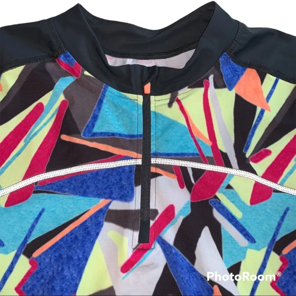 Sweaty Betty Geometric Print Retro Style Cycling Bike Top size XL - Image 3