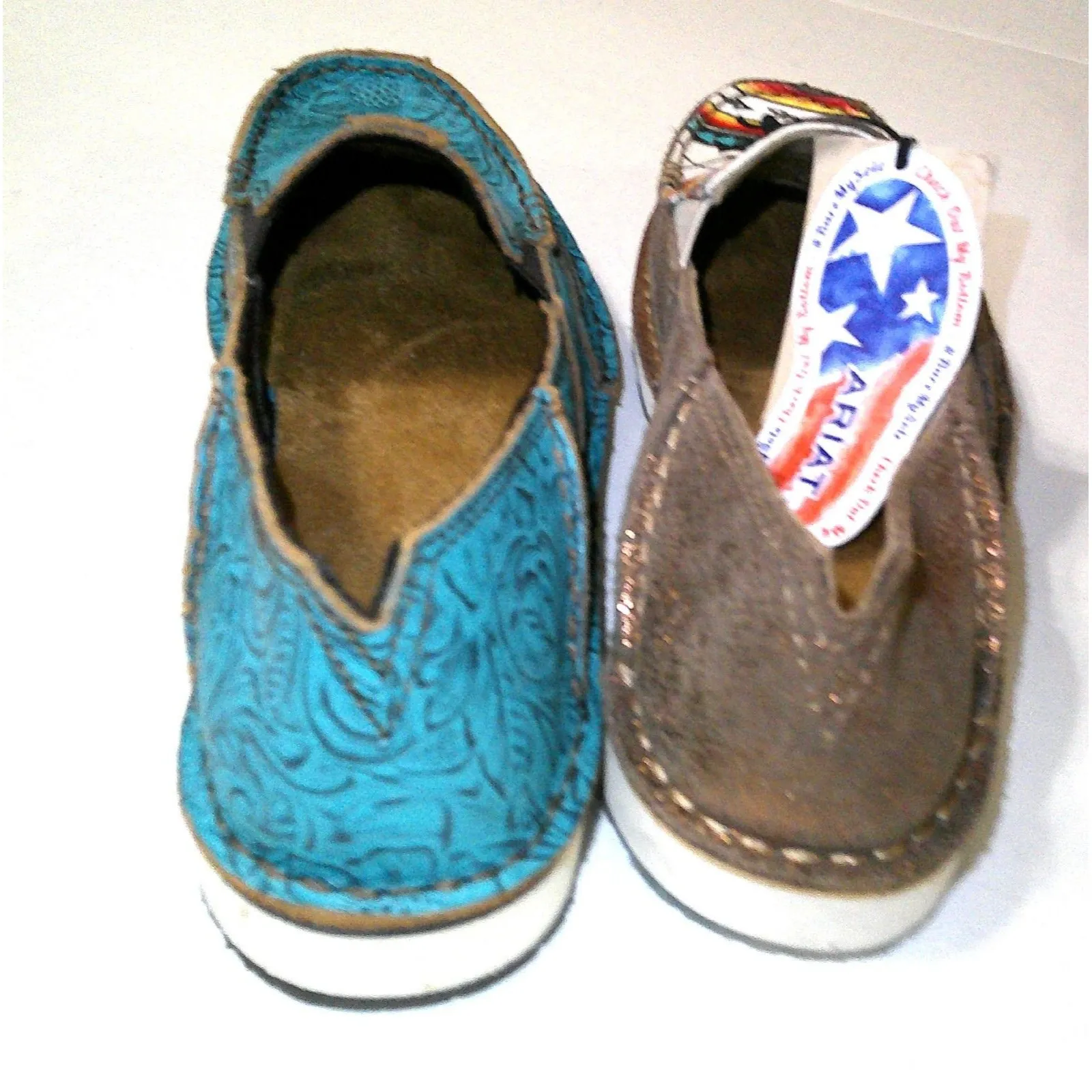 New NWT Bundle Ariat Cruiser Loafer Shoes 6.5 Womens Turquoise Rose Gold Leather - Image 4