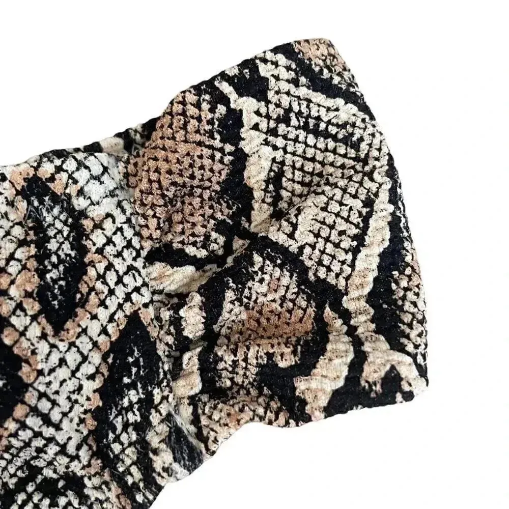 JESSICA SIMPSON, Snake Charmer Midster Bottom Large Neutral Bikini Bottoms - Image 3