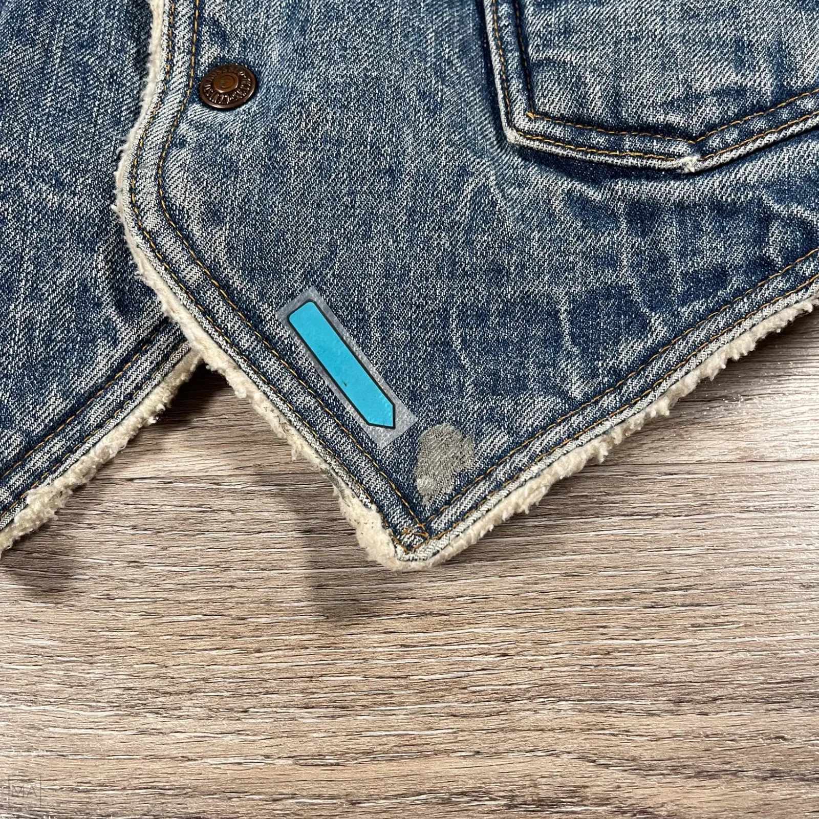 Levi's‎ Women's Vest Fleece Sherpa Lined Denim Made In U.S.A. Western S Blue - Image 5