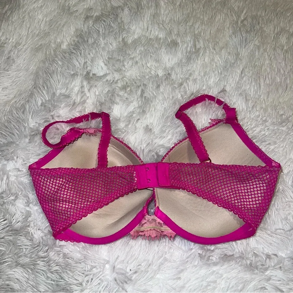 Victoria Secret Lace Bra Pink Push Up size 34DD Lingerie - Image 2