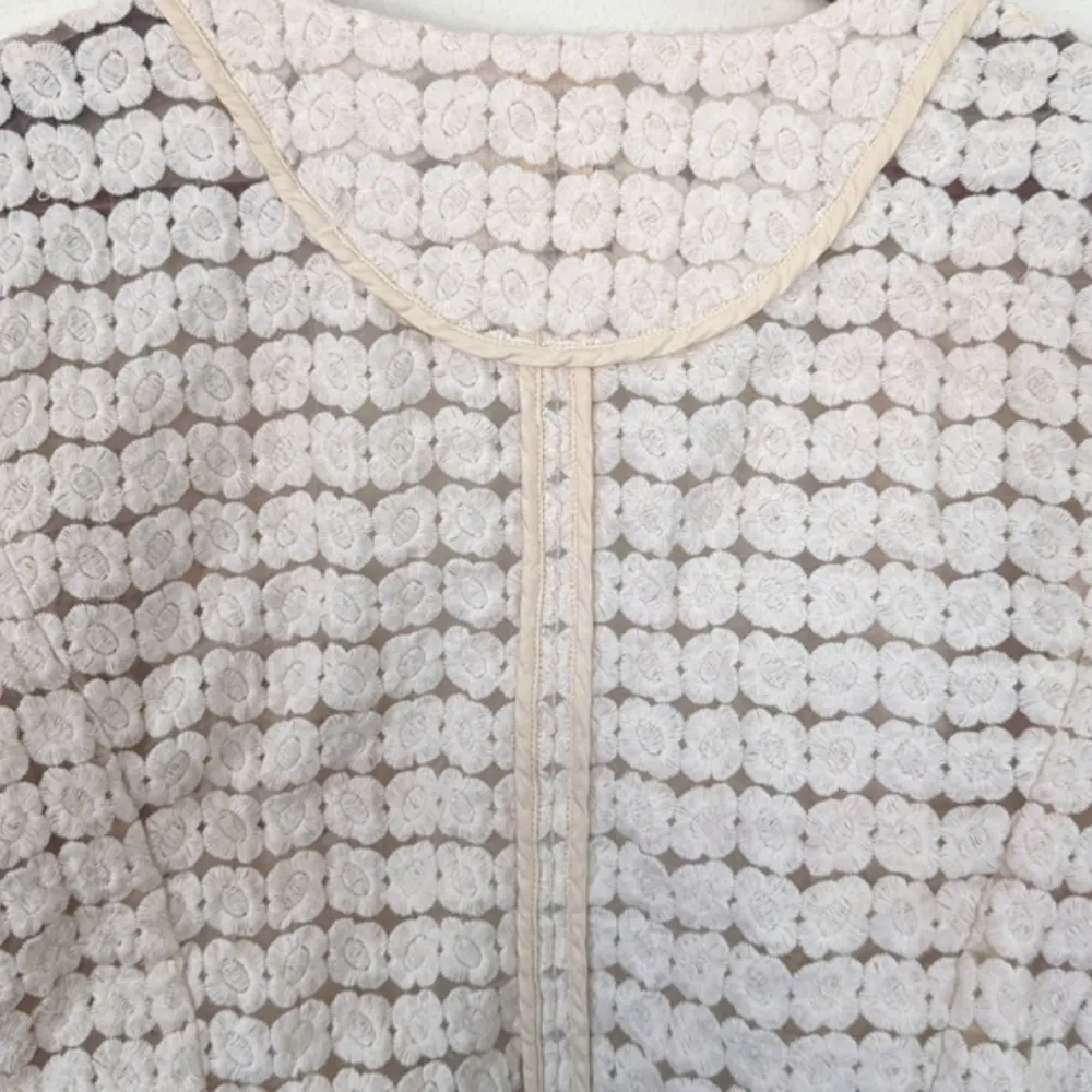 Elevenses‎ Anthropologie White Cream Off-White Open Blazer Floral Women's Small - Image 5