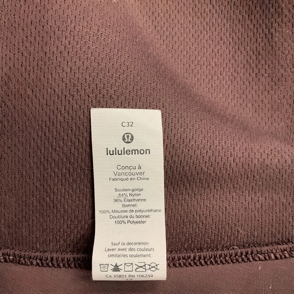 Lululemon Take Shape Bra Size 32C Henna Underwire Stretch Lightweight. Athletic‎ Brown - Image 10