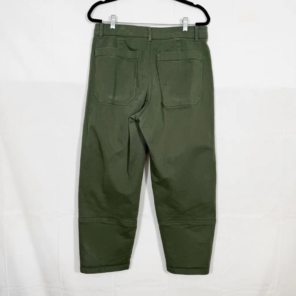 Everlane The Utility Barrel Pant Olive Green Cotton High Rise - Image 5