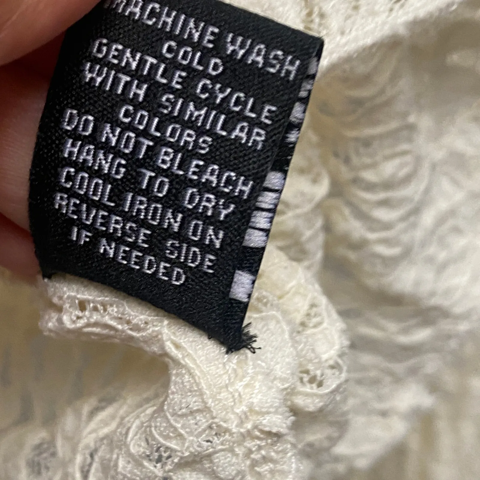 Sugar Kiss Babydoll Lace Crop Top Long Sleeve Cream XL Cottage Fairy Coquette Yellow - Image 5