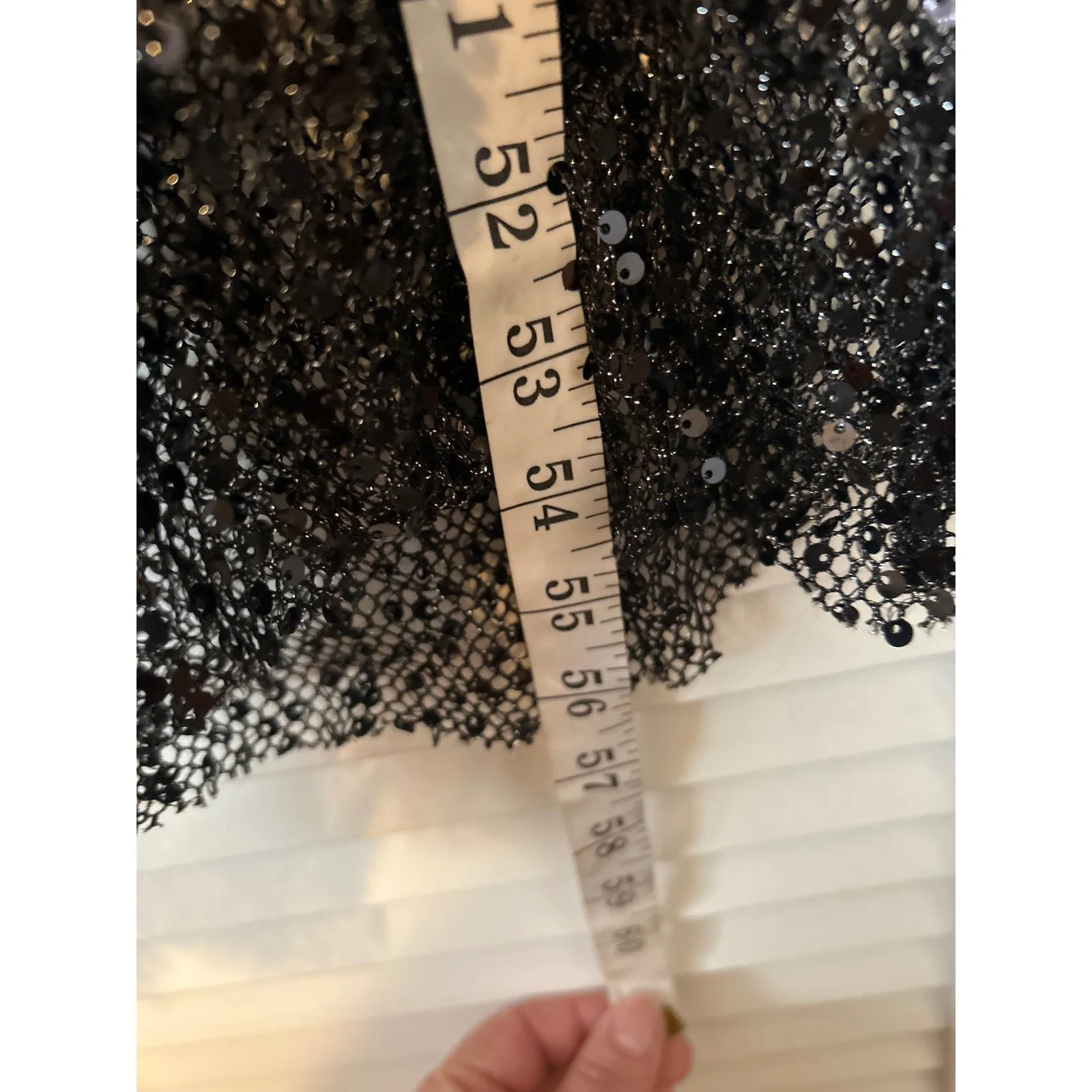 H&M Black Shear Sequin Spaghetti Strap Maxi Slip Dress Cover Up Size L Fishnet - Image 5