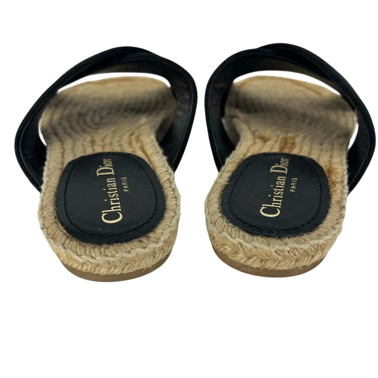 Christian Dior Canvas Embroidered Granville Espadrille Crisscross Flat Sandals - Image 12