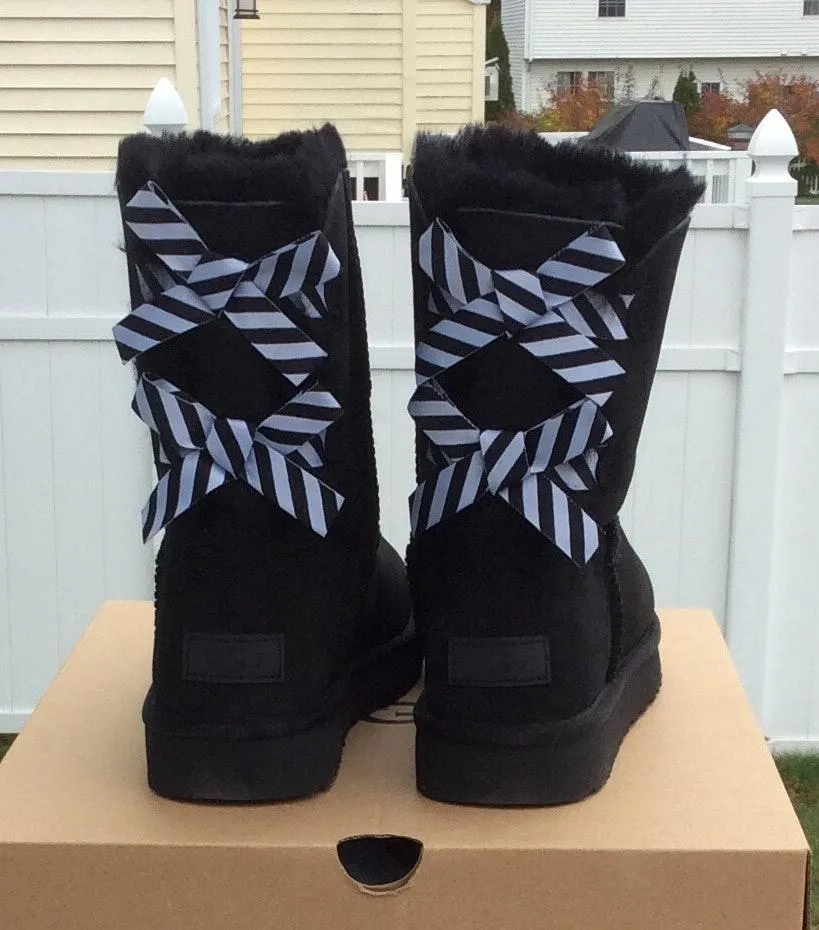 Bailey Bow II Diagonal Stripe Boots - Image 4