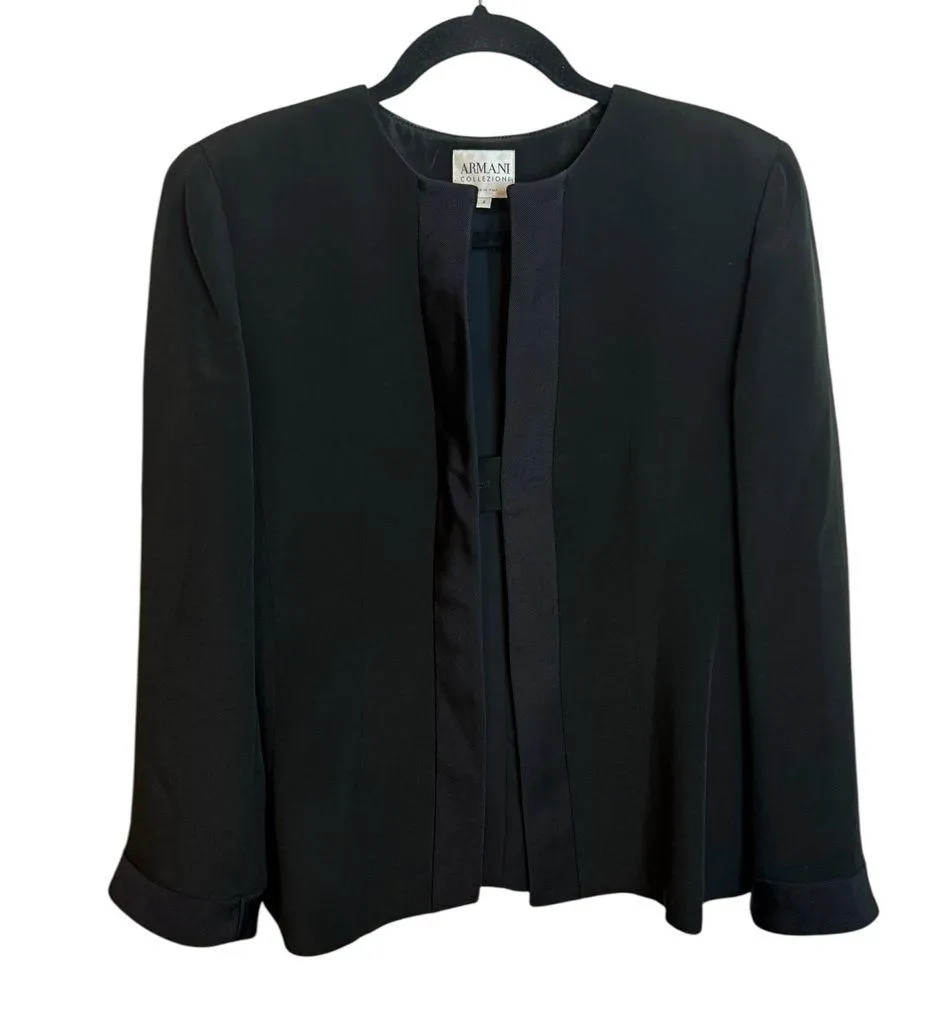 Armani Collezioni Classic Two Piece Black Skirt Suit Set - Image 4