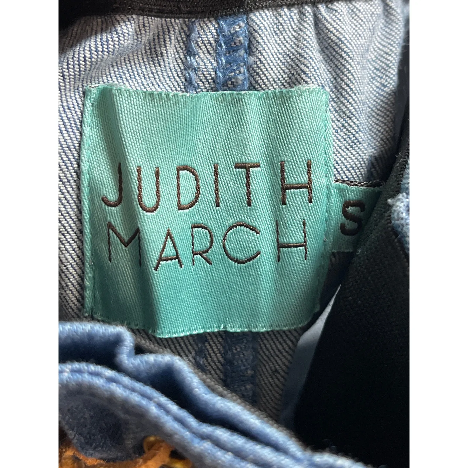 Judith March Women's Blue Lace Up High Rise Flare Bell Bottom Denim Jeans Size S - Image 8