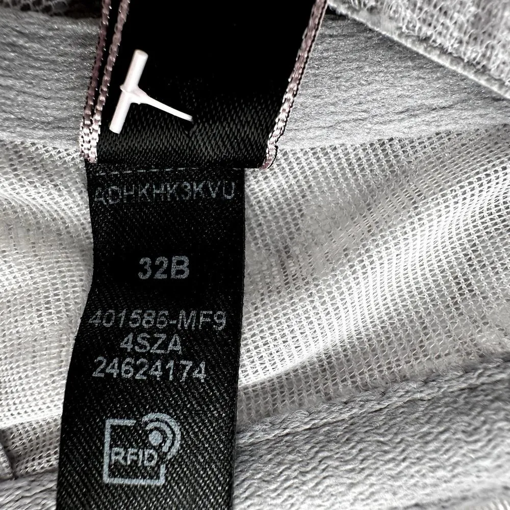 Victoria's Secret Unlined Balconette Bra Dream Angels Lace Underwire Silver 32B - Image 5