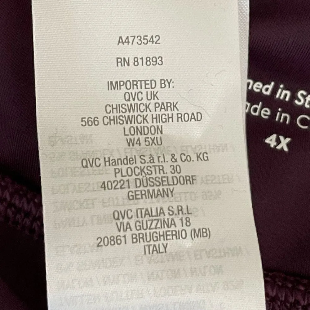 zuda Blackberry Bermuda Swim Skort Women SZ 4X #1260 Purple - Image 9