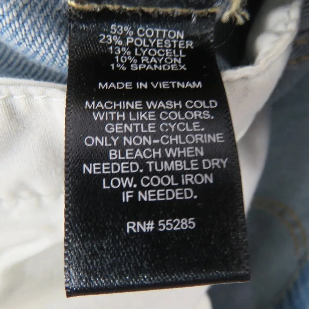 Express Light Wash Jean Jacket XS Classic Denim Jacket Fitted Extra Small XS - Image 6