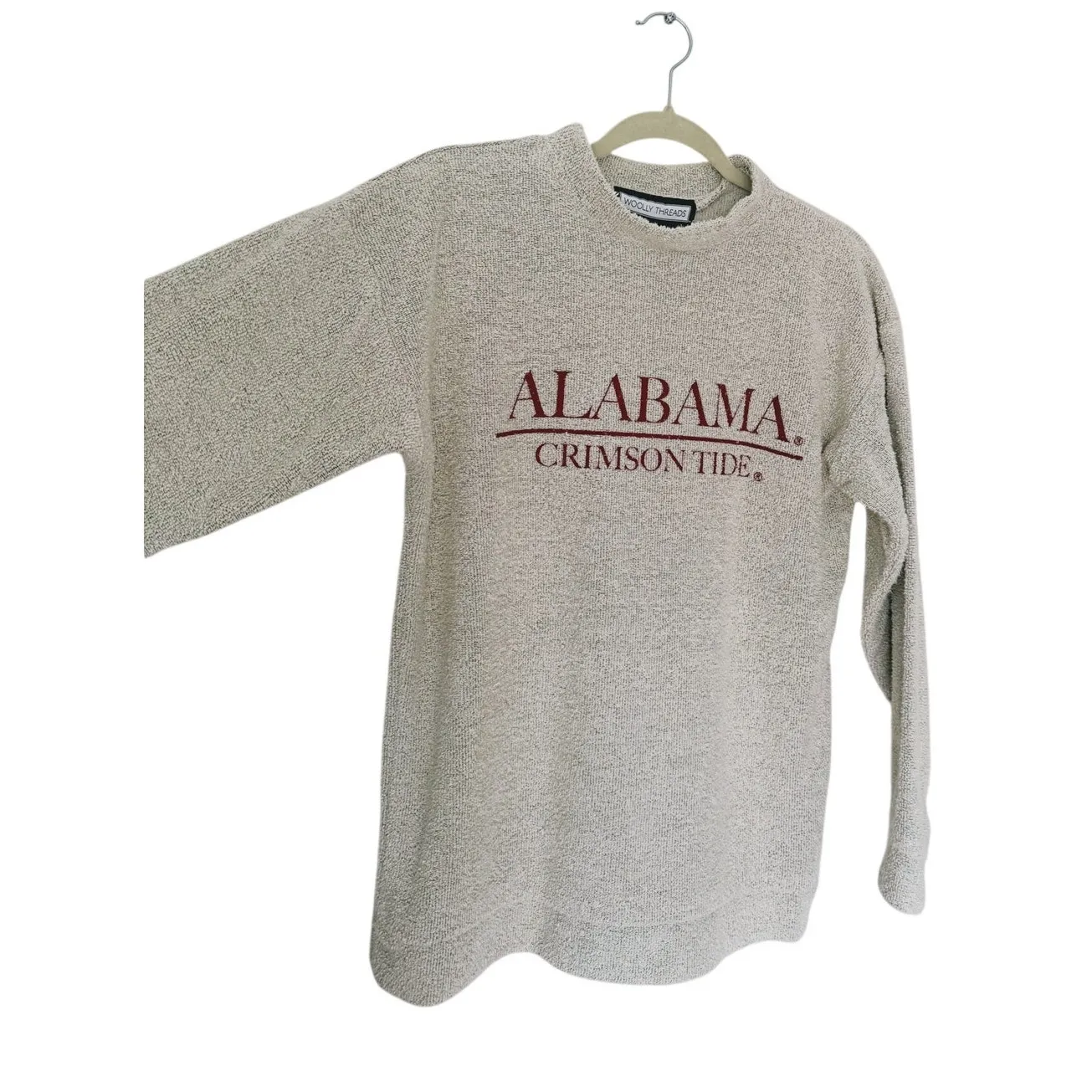 Wooly Threads Womens Alabama Crimson Tide Vintage Sweater Small Collegiate Cozy White - Image 4
