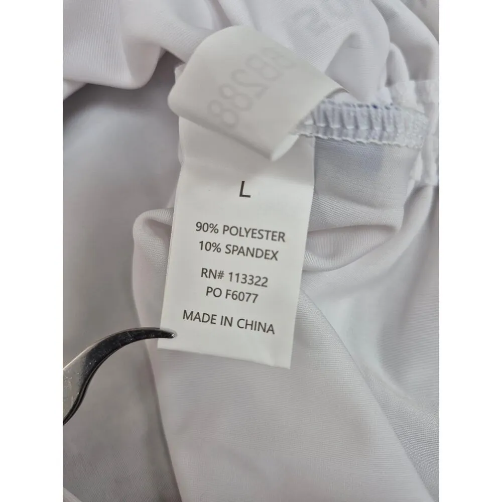 Banana Boat UPF 50+ Swim/ Sun Shirt Zipper Neck Poly/Spandex Sz L White Size L - Image 5