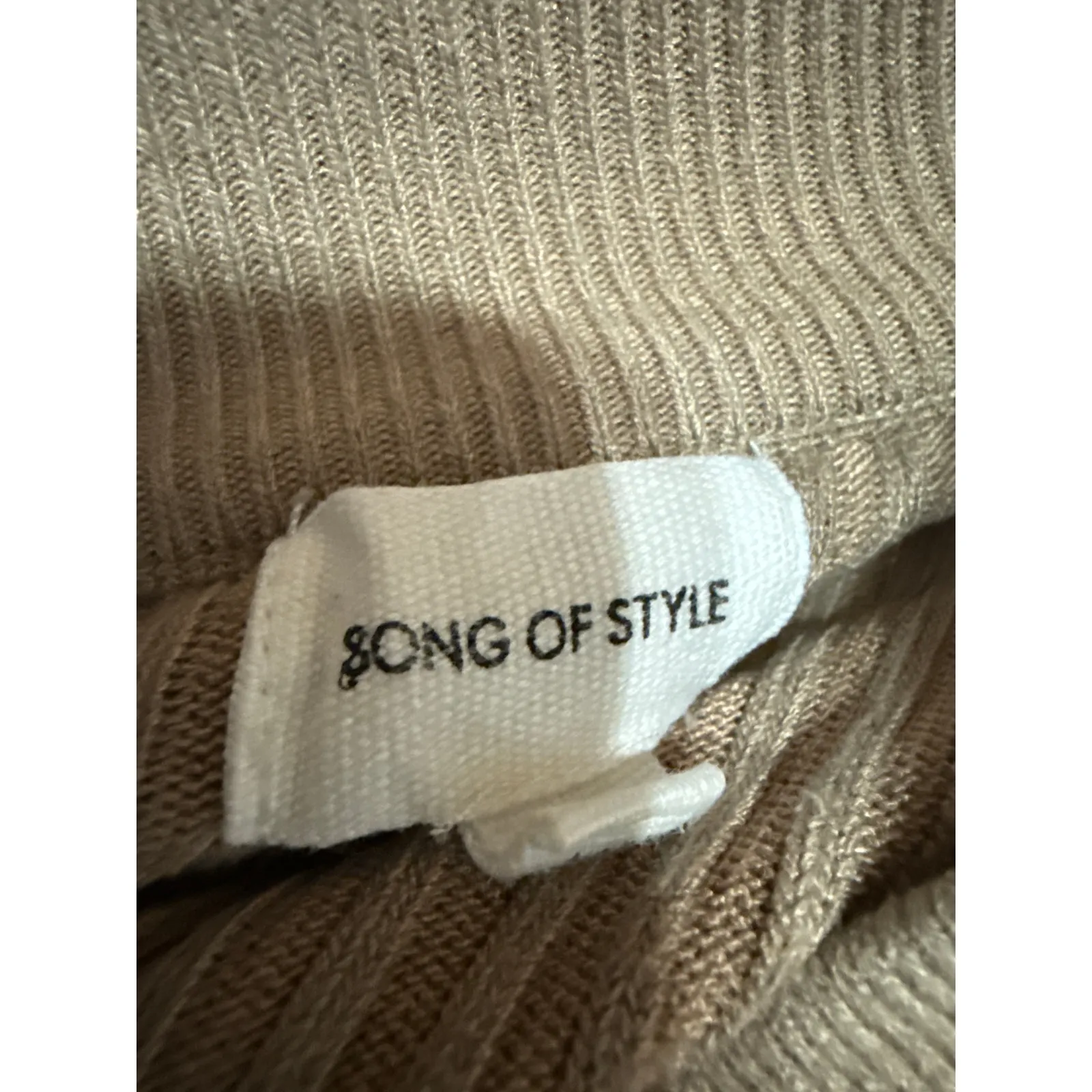 Song Of Style Tan Rib Knit High Waist Flared Bootcut Trousers Leggings Pants XL Gray - Image 5