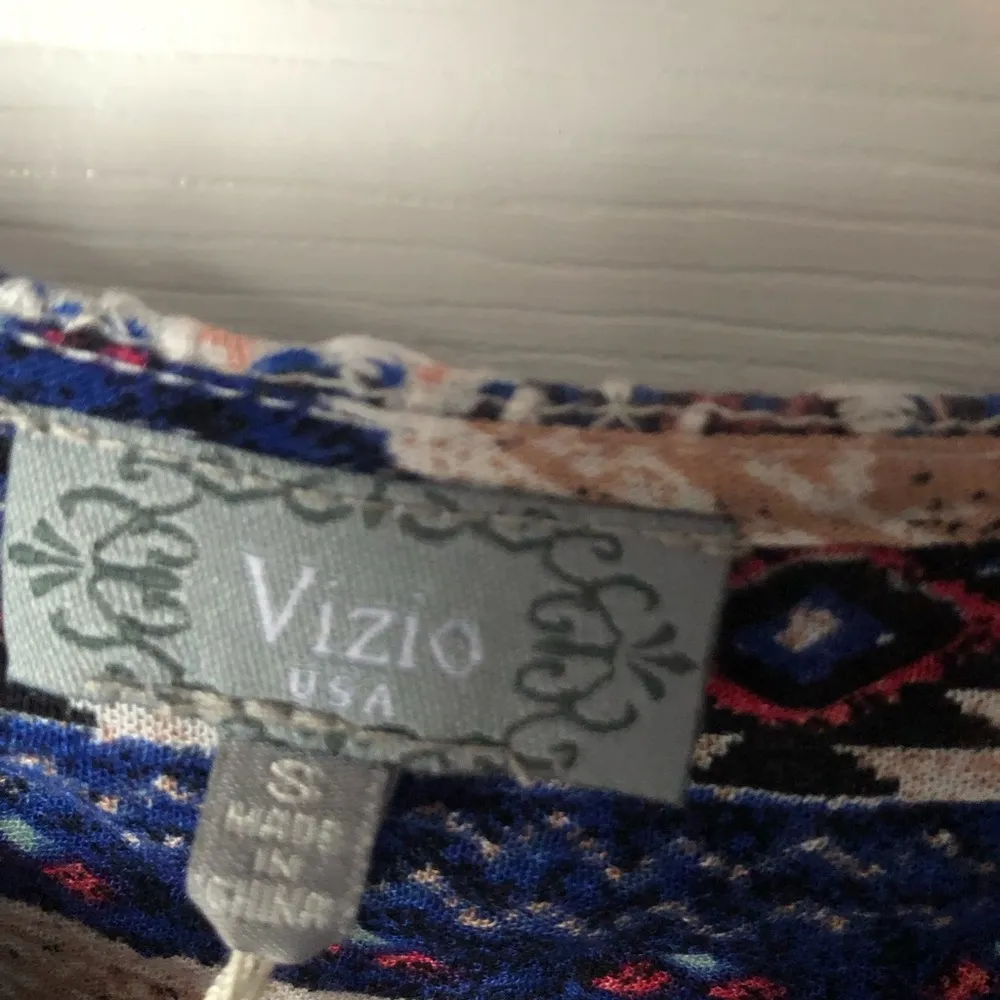 New Vizio Aztec Ties front Shabby Chic Boho Patterned Tunic Dress mini sz Small - Image 7