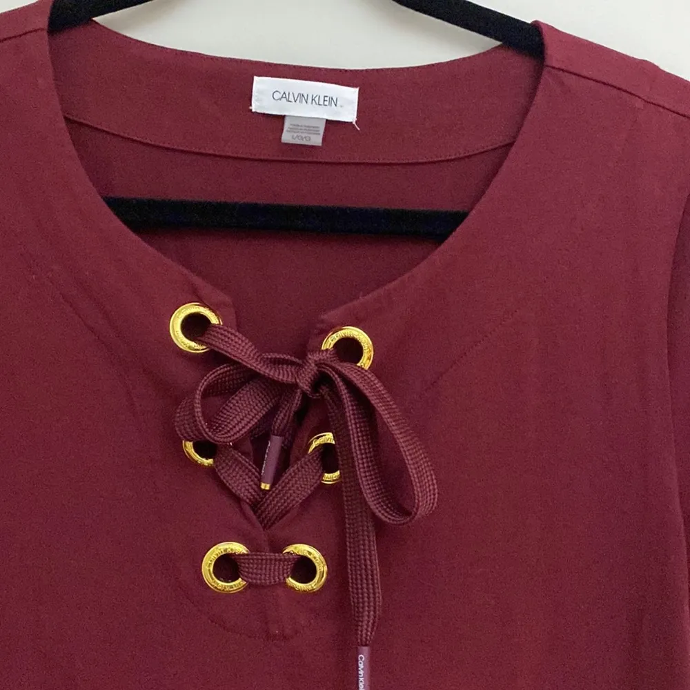 Calvin Klein womens burgundy dress size L - Image 2