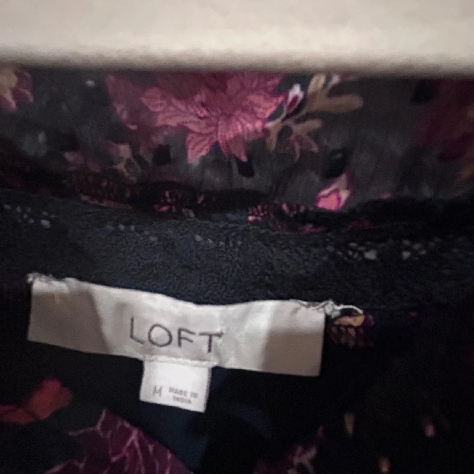 LOFT Floral Print Button Front V Neck Long Sleeve Sheath Dress Womens Medium - Image 4