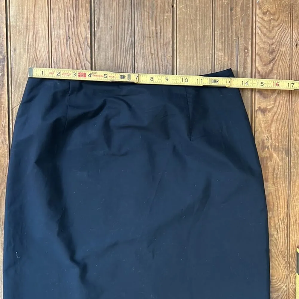 Women’s Akris Punto black cotton cutout hem pencil midi skirt size 4 - Image 4