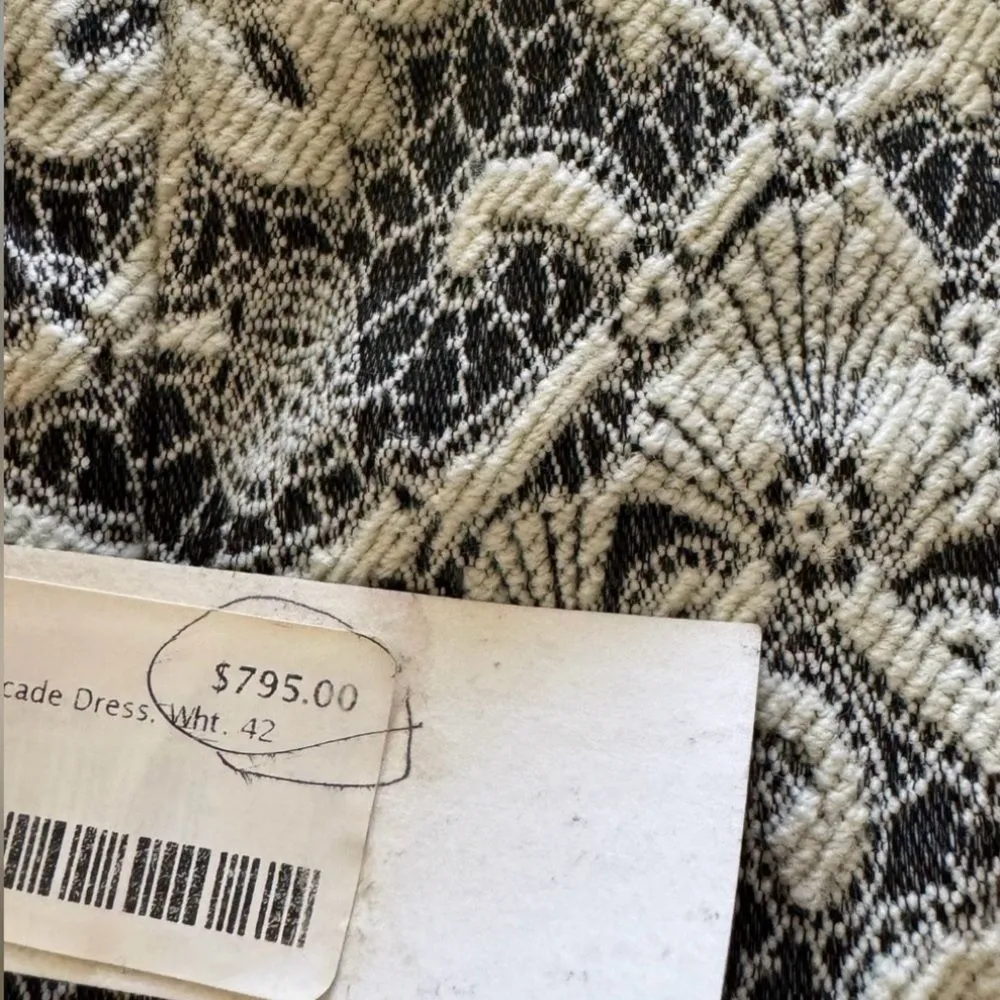 Plein Sud Brocade Mini Dress NWT FR42 US10 Black Gray White Made in Italy Size 10 - Image 5