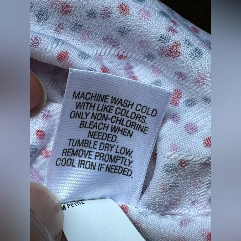 Crate&Barrel White Red Pinks Gray Mini PokaDots Metal Buttons Front Pleat SZ MP - Image 7