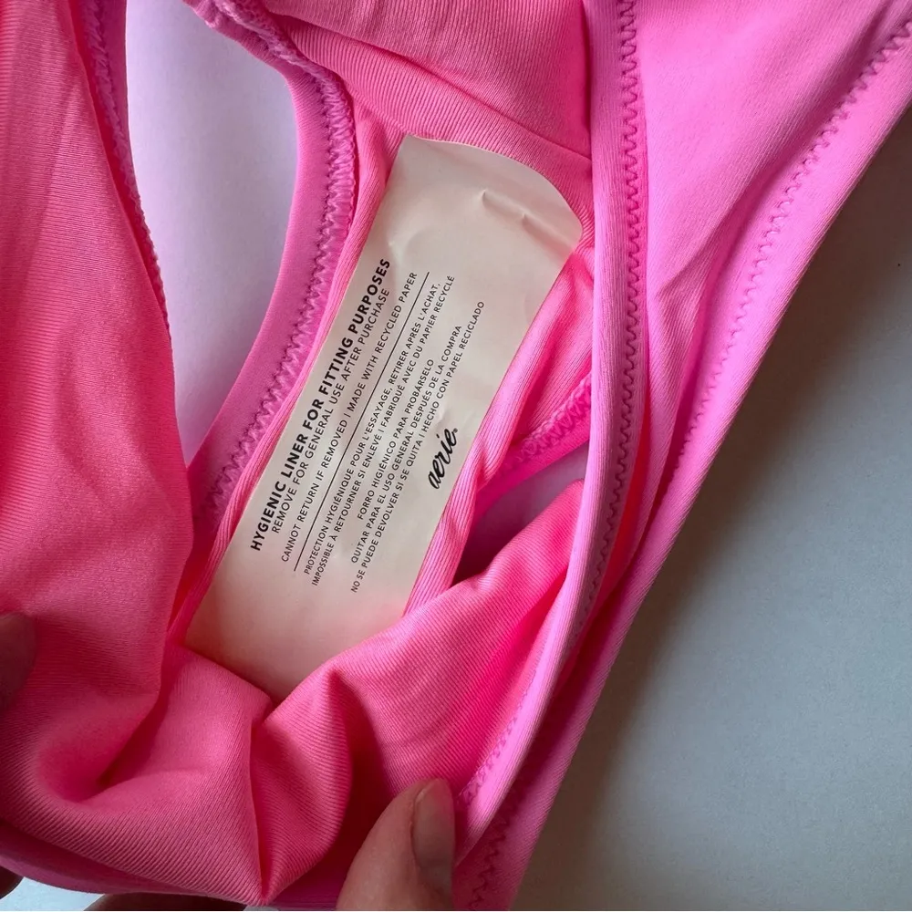 NEW Aerie Full Coverage Pink Bikini Bottom Size Medium - Image 6