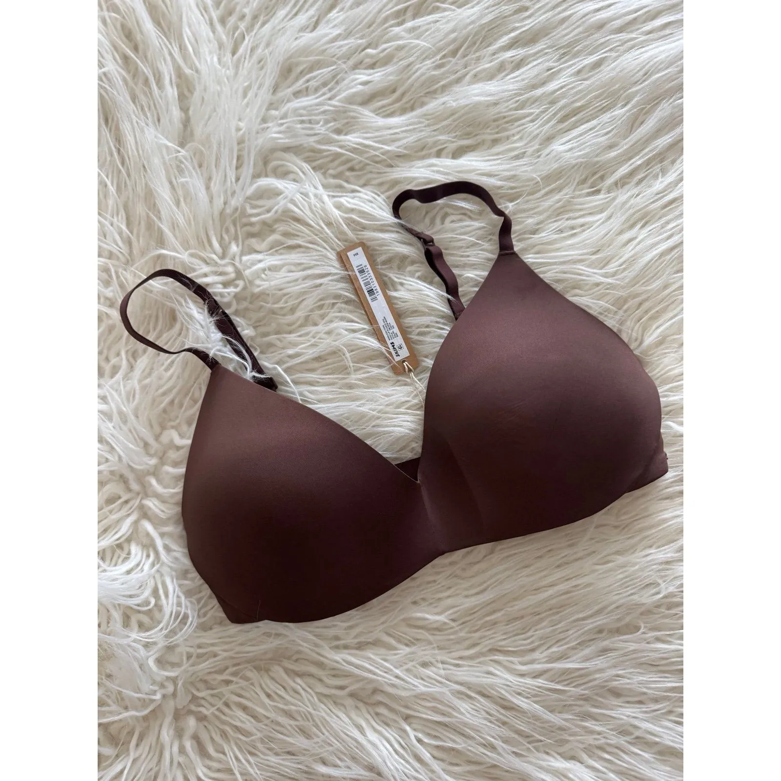Skims Wireless Form Pushup Plunge Bra Cocoa Size 34D - Image 3