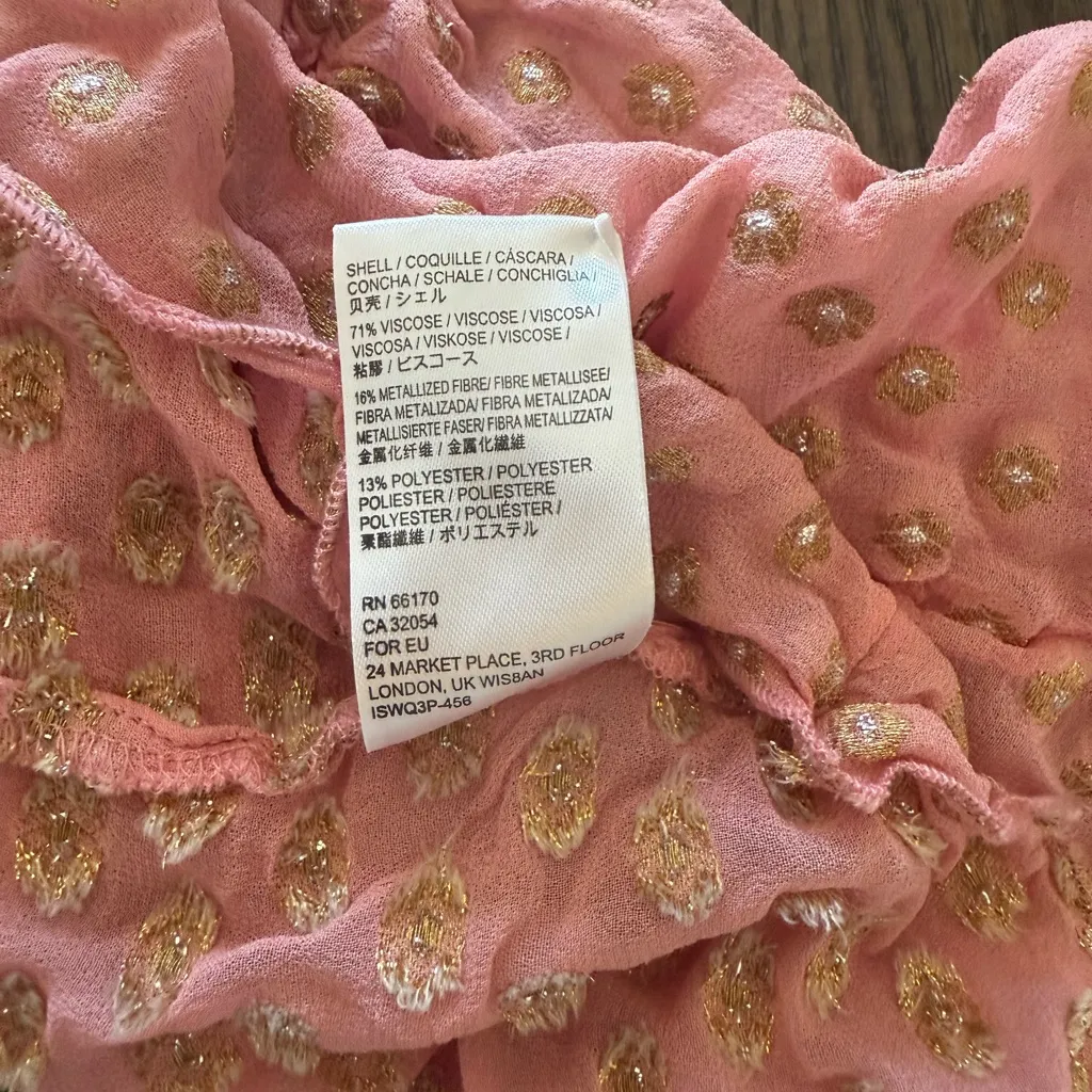 Free People Blush and Gold Mini Dress - Image 4