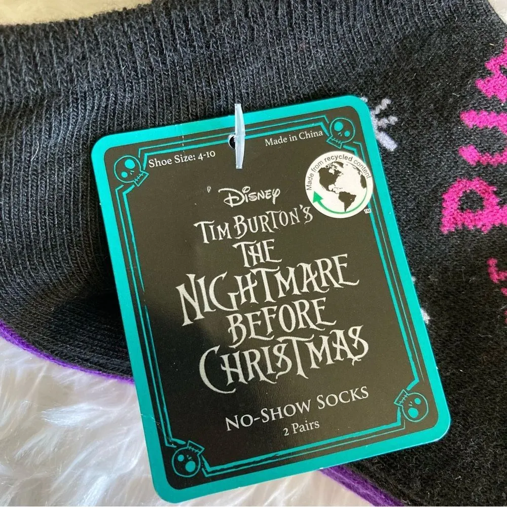 The Nightmare Before Christmas 2 Pairs No Show Socks NWT Jack & Sally - Image 5