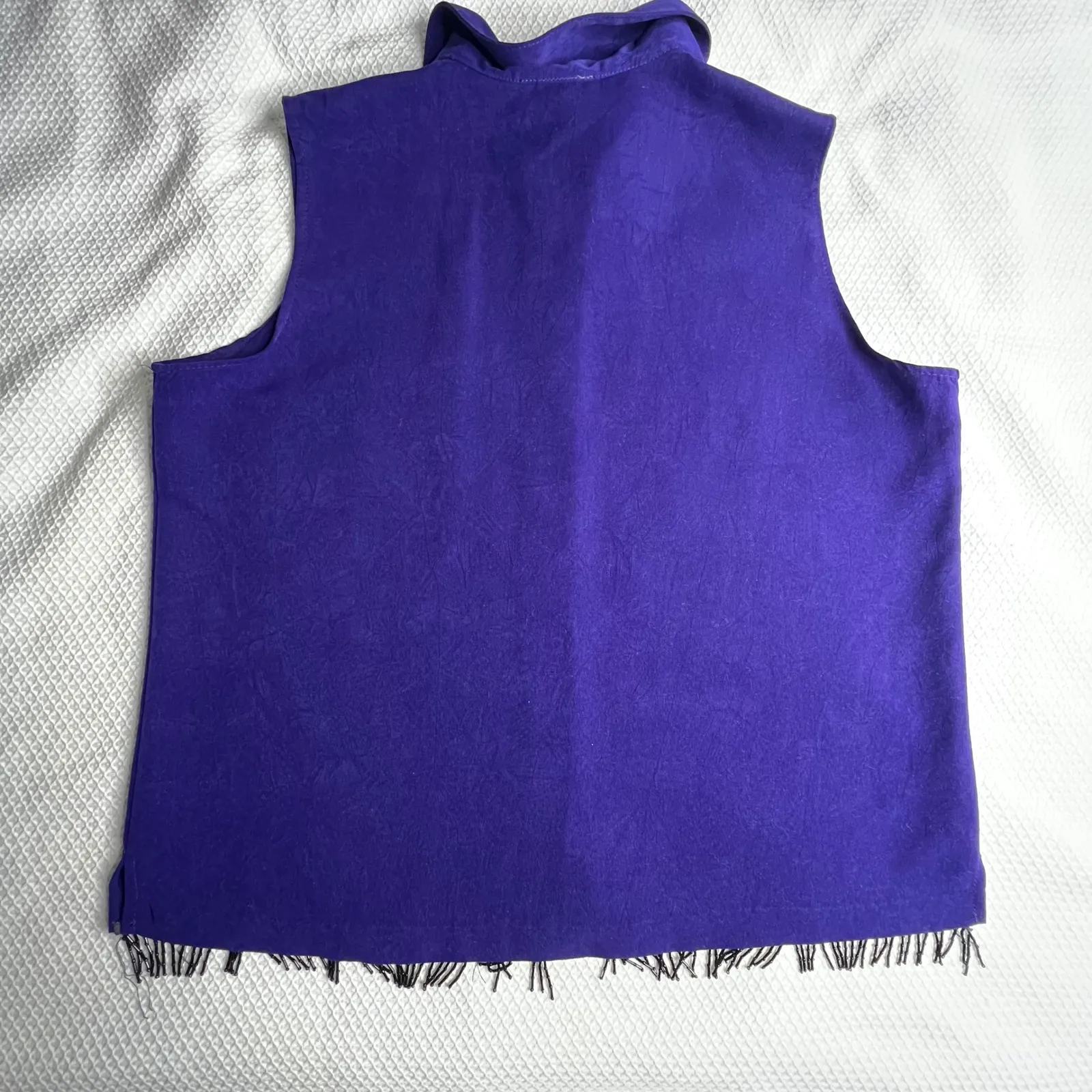 Vintage Park Avenue Womens Large Purple Sleeveless‎ Beaded Fringe Top Pants Set - Image 8