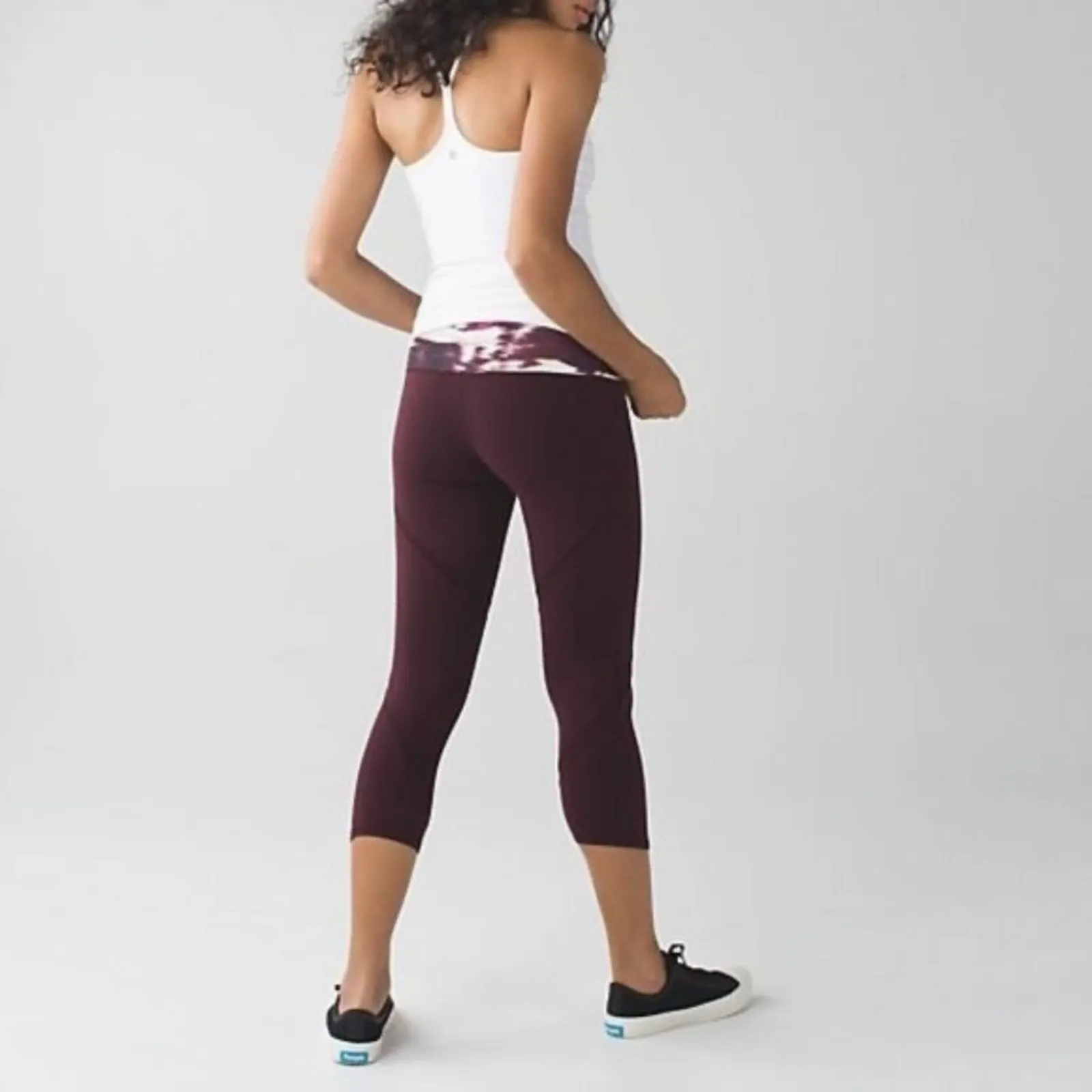 Lululemon Burgundy Crop Leggings - Image 2