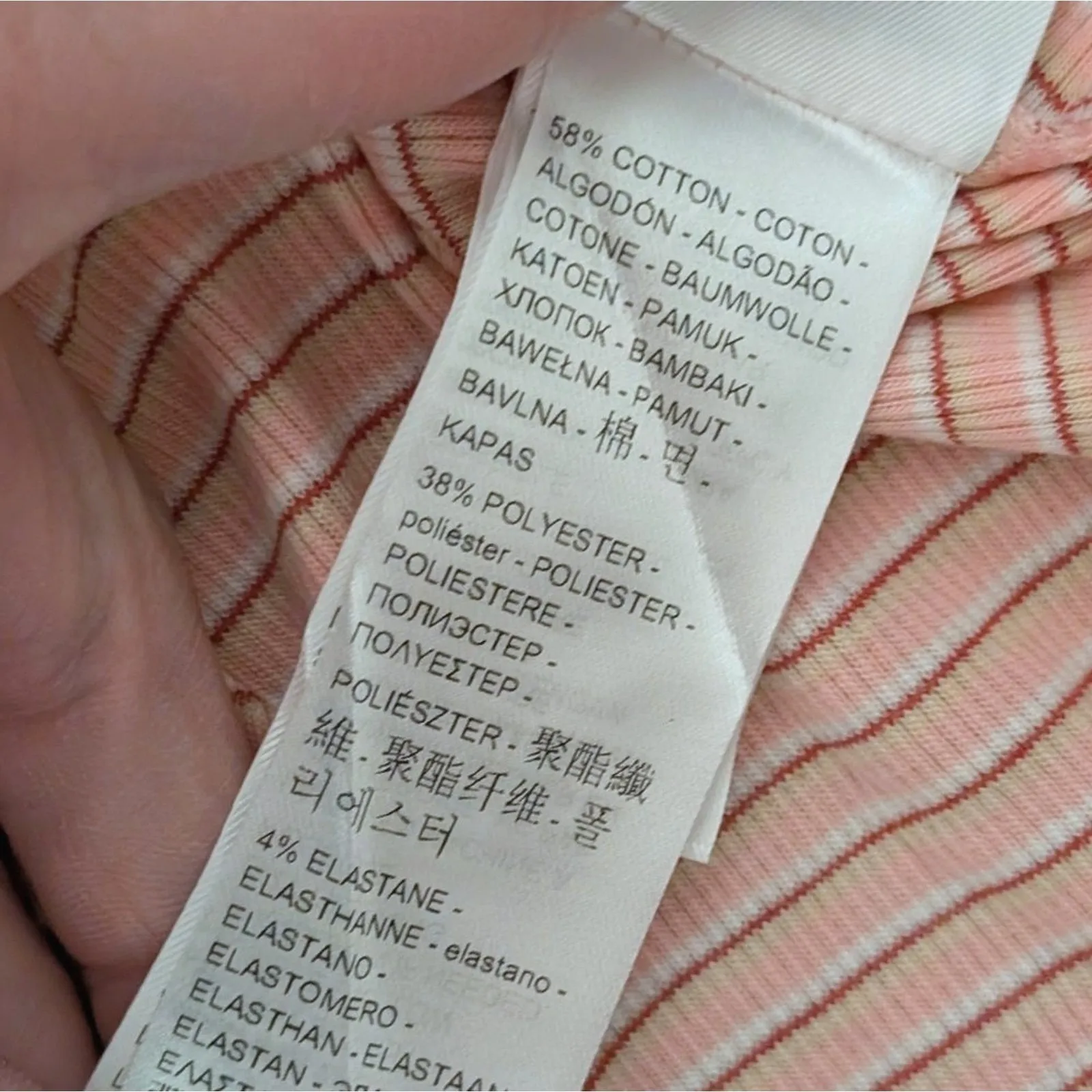 Levi's Plus 4X Babydoll Top Short Sleeve Ribbed Tee Shirt Pink Striped NWT - Image 4