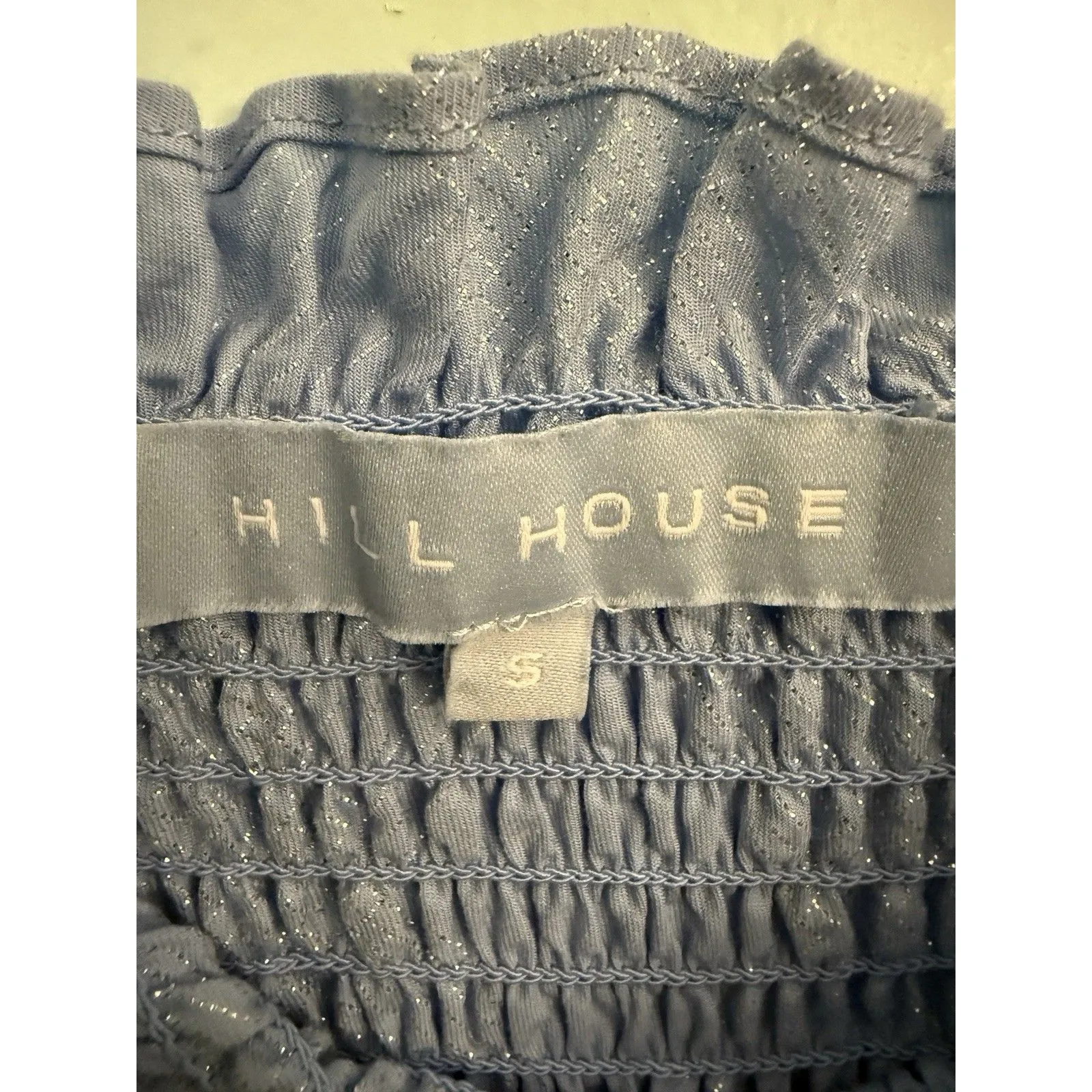 Hill House The Ellie Nap Dress in Light Blue Glitter Check Size S - Image 4