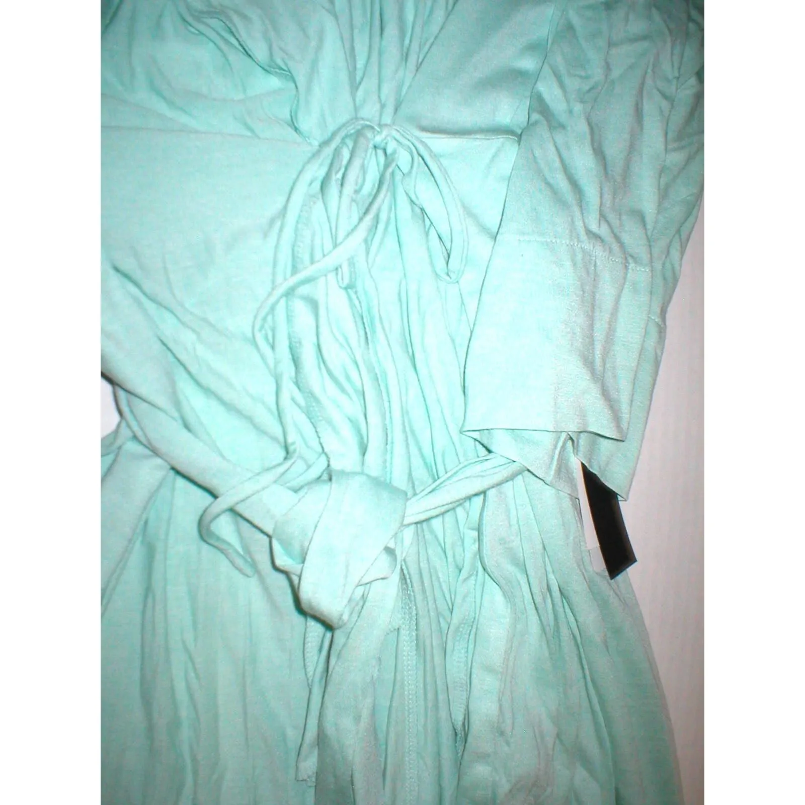 NWT $180 New Natori Light Green Robe Womens M Long Soft Solid Silky Pockets Pale - Image 8