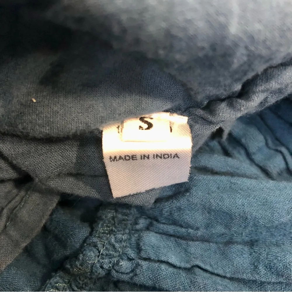 Banjanan Blue Diana Mini Dress Embroidered Floral Lace Ruffles Anthro Bohemian S Yellow - Image 12