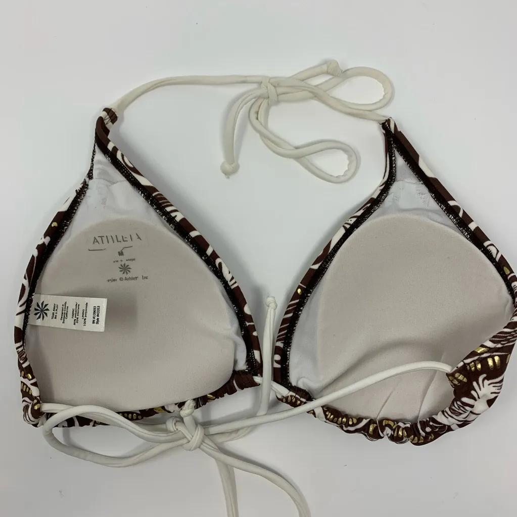 Athleta brown‎ w metallic accents triangle bikini - Image 2