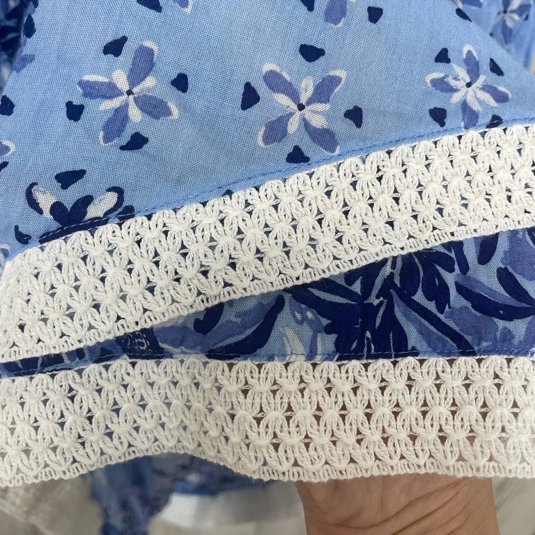 Poupette St Barth Sasha Mini Dress French Blue sz S Tassels Vacation Boho Resort - Image 7