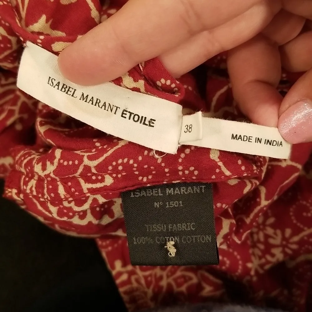 💕ISABEL MARANT💕 ETOILE Seth Jumpsuit Red Floral Print 38 Sleeveless Boho Chic - Image 15