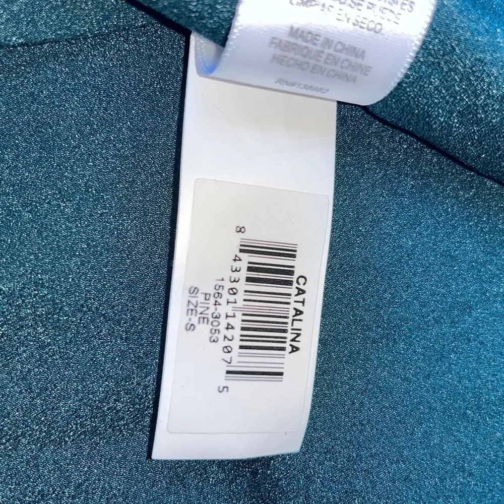 Dress the Population Catalina Fit Flare V-Neck Crepe Dress Pine Green Small - Image 13