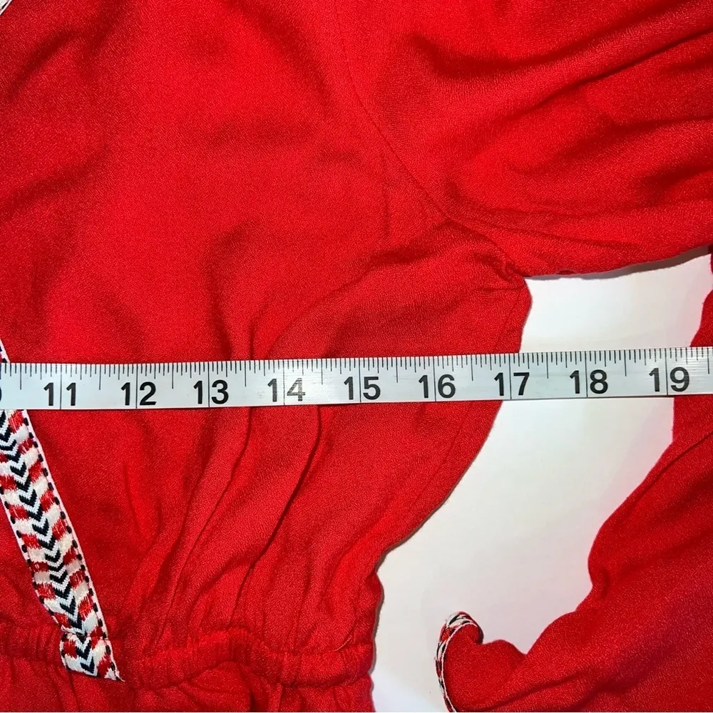 Jack by BB Dakota Klea Embroidered Surplice Dress Fire red size small - Image 14