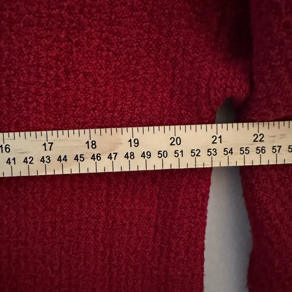 J. Jill Women’s Cardigan Sweater Open Pinned Long Red Size S Relaxed - Image 9