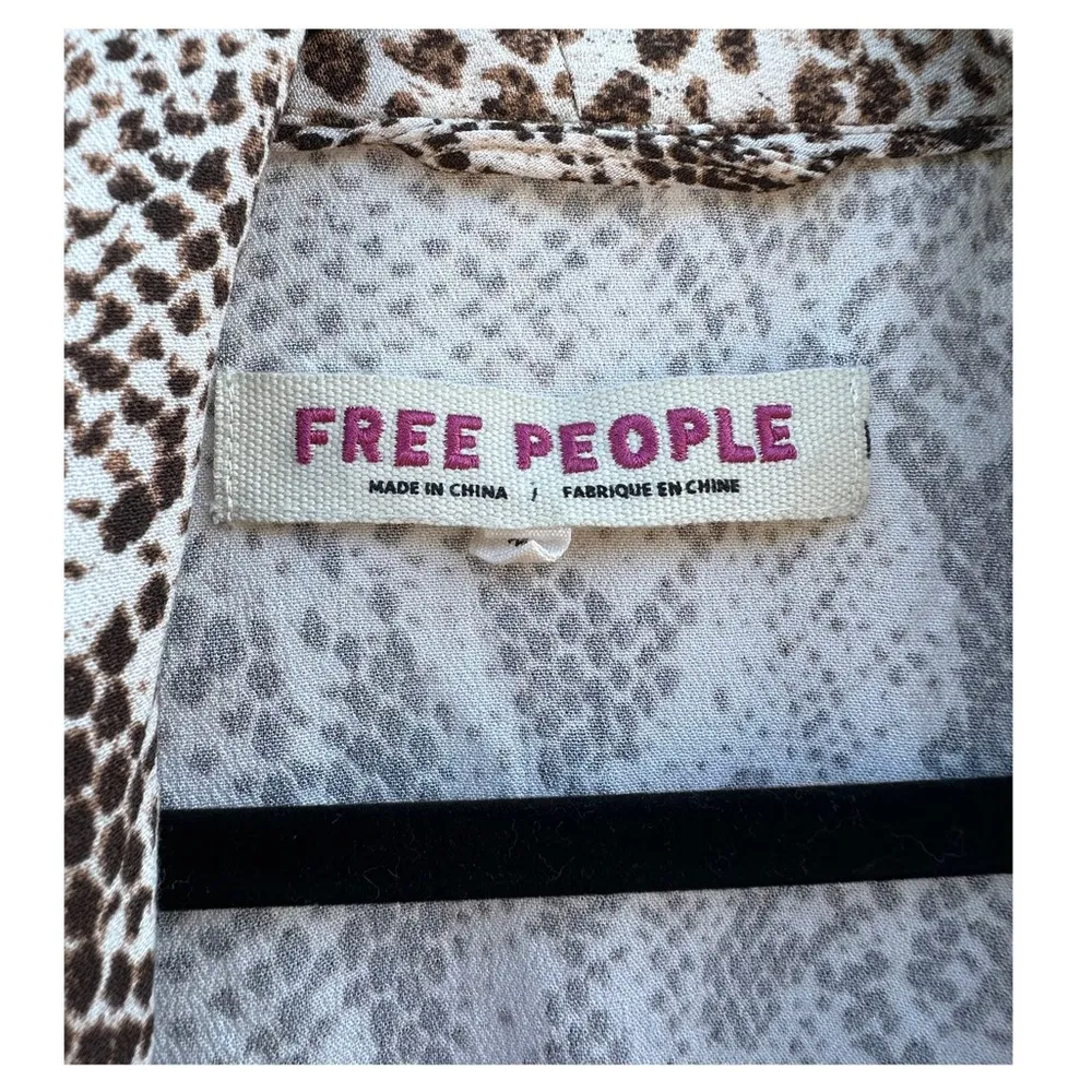 Free People Wild Nights Snake Print Pattern Long Duster Cardigan Medium - Image 5